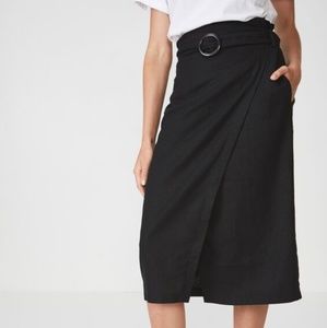 🌍New Woven Melanie Wrap Midi Skirt